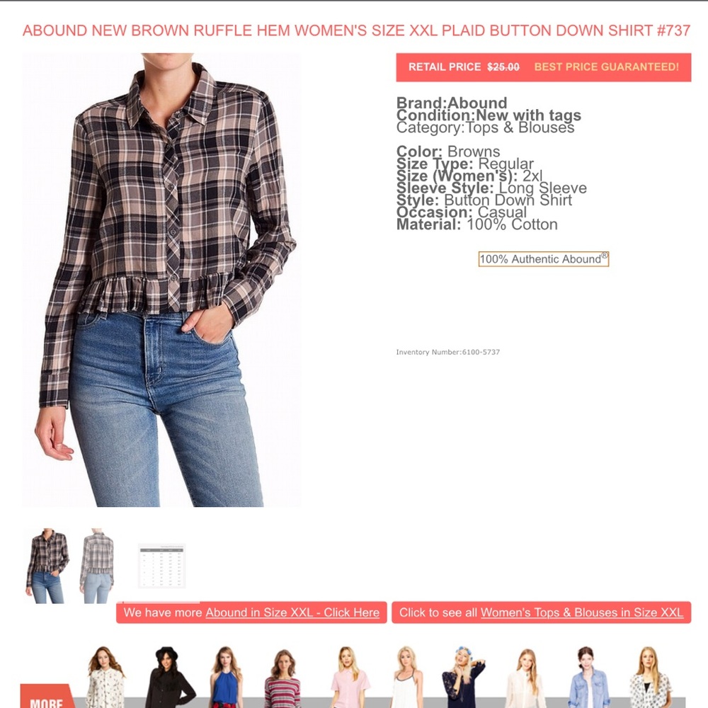 Abound Ruffle Hem Button Down Shirt - Picture 3 of 6